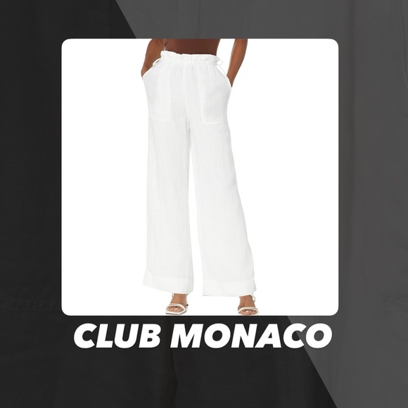 EUC Club Monaco Linen Side Tie Pants - Picture 1 of 9